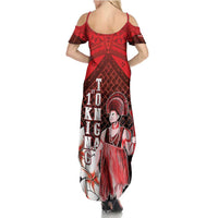 The First King Of Tonga Family Matching Summer Maxi Dress and Hawaiian Shirt Tongan Pride