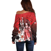 The First King Of Tonga Off Shoulder Sweater Tongan Pride