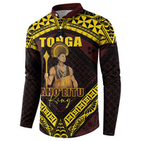 Tonga First King Button Sweatshirt Ahoeitu Know Your Roots LT05 - Polynesian Pride
