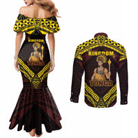 Tonga First King Couples Matching Mermaid Dress and Long Sleeve Button Shirt Ahoeitu Know Your Roots LT05 - Polynesian Pride