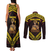 Tonga First King Couples Matching Tank Maxi Dress and Long Sleeve Button Shirt Ahoeitu Know Your Roots LT05 - Polynesian Pride