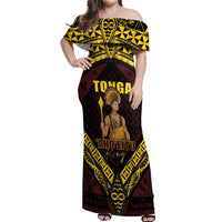 Tonga First King Off Shoulder Maxi Dress Ahoeitu Know Your Roots