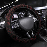 Tonga First King Steering Wheel Cover Ahoeitu Know Your Roots LT05 Universal Fit Maroon - Polynesian Pride