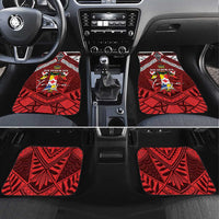 Tonga Emancipation Day Car Mats Tongan Kupesi Pattern LT05 Set 4pcs Red - Polynesian Pride