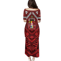 Tonga Emancipation Day Family Matching Puletasi and Hawaiian Shirt Tongan Kupesi Pattern