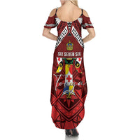 Tonga Emancipation Day Family Matching Summer Maxi Dress and Hawaiian Shirt Tongan Kupesi Pattern