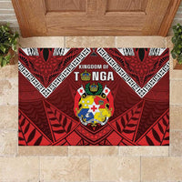 Tonga Emancipation Day Rubber Doormat Tongan Kupesi Pattern LT05 Red - Polynesian Pride