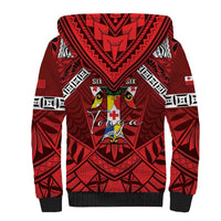 Tonga Emancipation Day Sherpa Hoodie Tongan Kupesi Pattern LT05 - Polynesian Pride