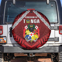 Tonga Emancipation Day Spare Tire Cover Tongan Kupesi Pattern LT05 Red - Polynesian Pride