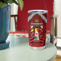 Tonga Emancipation Day Tumbler Cup Tongan Kupesi Pattern