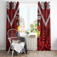 Tonga Emancipation Day Window Curtain Tongan Kupesi Pattern
