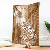Tonga Kupesi Ngatu Blanket Vintage Brown Plumeria LT05 - Polynesian Pride