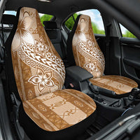 Tonga Kupesi Ngatu Car Seat Cover Vintage Brown Plumeria