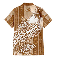 Tonga Kupesi Ngatu Family Matching Mermaid Dress and Hawaiian Shirt Vintage Brown Plumeria
