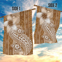 Tonga Kupesi Ngatu Garden Flag Vintage Brown Plumeria
