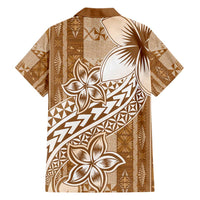 Tonga Kupesi Ngatu Hawaiian Shirt Vintage Brown Plumeria LT05 - Polynesian Pride