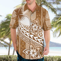 Tonga Kupesi Ngatu Hawaiian Shirt Vintage Brown Plumeria LT05 - Polynesian Pride