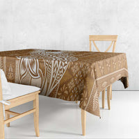 Tonga Kupesi Ngatu Tablecloth Vintage Brown Plumeria LT05 - Polynesian Pride