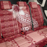 Tonga Kupesi Ngatu Back Car Seat Cover Vintage Red Plumeria
