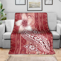 Tonga Kupesi Ngatu Blanket Vintage Red Plumeria LT05 - Polynesian Pride