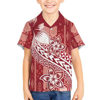 Tonga Kupesi Ngatu Hawaiian Shirt Vintage Red Plumeria LT05 - Polynesian Pride