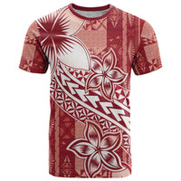 Tonga Kupesi Ngatu T Shirt Vintage Red Plumeria