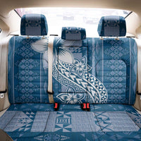 Tonga Kupesi Ngatu Back Car Seat Cover Vintage Blue Plumeria