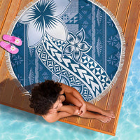 Tonga Kupesi Ngatu Beach Blanket Vintage Blue Plumeria LT05 - Polynesian Pride