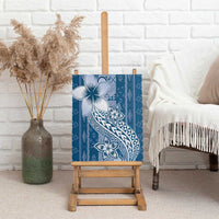 Tonga Kupesi Ngatu Canvas Wall Art Vintage Blue Plumeria LT05 - Polynesian Pride