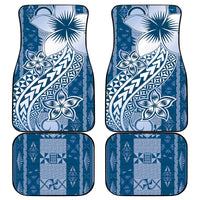 Tonga Kupesi Ngatu Car Mats Vintage Blue Plumeria LT05 - Polynesian Pride