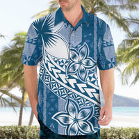 Tonga Kupesi Ngatu Hawaiian Shirt Vintage Blue Plumeria LT05 - Polynesian Pride
