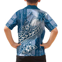 Tonga Kupesi Ngatu Hawaiian Shirt Vintage Blue Plumeria LT05 - Polynesian Pride