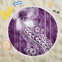 Tonga Kupesi Ngatu Beach Blanket Vintage Purple Plumeria LT05 One Size 150cm Purple - Polynesian Pride