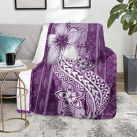 Tonga Kupesi Ngatu Blanket Vintage Purple Plumeria LT05 - Polynesian Pride