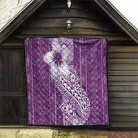 Tonga Kupesi Ngatu Quilt Vintage Purple Plumeria