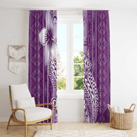 Tonga Kupesi Ngatu Window Curtain Vintage Purple Plumeria LT05 - Polynesian Pride