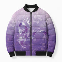 Lupus Awareness Month Bomber Puffer Jacket Polynesian Style LT05 Unisex Lilac - Polynesian Pride