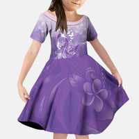 Lupus Awareness Month Kid Short Sleeve Dress Polynesian Style LT05 KID Lilac - Polynesian Pride
