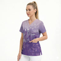 Lupus Awareness Month Scrub Top Polynesian Style LT05 - Polynesian Pride
