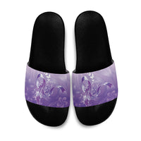 Lupus Awareness Month Slide Sandals Polynesian Style LT05 Lilac - Polynesian Pride