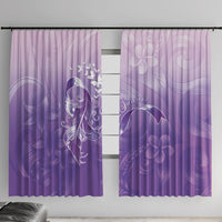 Lupus Awareness Month Window Curtain Polynesian Style LT05 With Hooks Lilac - Polynesian Pride