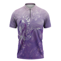 Lupus Awareness Month Zipper Polo Shirt Polynesian Style LT05 Lilac - Polynesian Pride