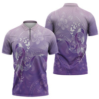 Lupus Awareness Month Zipper Polo Shirt Polynesian Style LT05 - Polynesian Pride