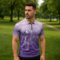 Lupus Awareness Month Zipper Polo Shirt Polynesian Style LT05 - Polynesian Pride