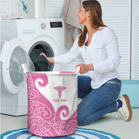 Personalised New Zealand Nurse Laundry Basket Maori Koru Pink Version LT05 - Polynesian Pride