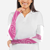 Personalised New Zealand Nurse Arm Sleeves Maori Koru Pink Version LT05 - Polynesian Pride