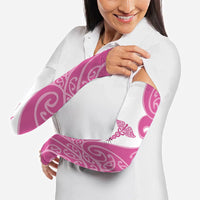 Personalised New Zealand Nurse Arm Sleeves Maori Koru Pink Version LT05 - Polynesian Pride