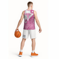 Personalised New Zealand Nurse Basketball Jersey Maori Koru Pink Version LT05 - Polynesian Pride