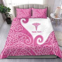 Personalised New Zealand Nurse Bedding Set Maori Koru Pink Version LT05 - Polynesian Pride