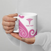Personalised New Zealand Nurse Ceramic Mug Maori Koru Pink Version LT05 - Polynesian Pride